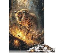 1000 Piece Cheetah in Flames Jigsaw Puzzles for Adults Puzzles Learning Educational Toys 1000pcs (75x50cm)