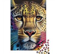 1000 Piece Cheetah Pop Art Animal 4 Jigsaw Puzzlesfor Adults Wooden Puzzle Jigsaws for Adults For Family Fun & Game Night 1000pcs (38x26cm)