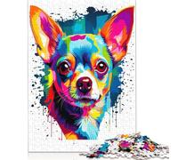 1000 Piece Chihuahua Colorful Jigsaws for Adults Wood Puzzle Jigsaws Brain Teaser Puzzles For Adults 1000pcs (75x50cm)