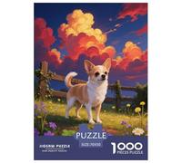1000 Piece Chihuahua Jigsaw Puzzle for Adults - Family-Friendly Brain Teaser, Pastoral Meadow Puzzles, Decoration Unique Gift 70x50cm/1000pcs