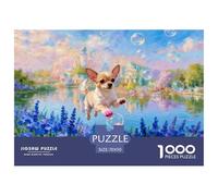 1000 Piece Chihuahua Jigsaw Puzzle for Adults & Kids - Family Fun, Educational Games, Flower Bush Castle Jigsaws, Decoration Birthday Gifts 70x50cm/1000pcs