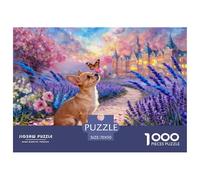1000 Piece Chihuahua Jigsaw Puzzle for Adults & Kids - Family Fun, Educational Games, Flower Bush Castle Jigsaws, Decoration Gifts 70x50cm/1000pcs