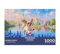 1000 Piece Chihuahua Jigsaw Puzzle for Adults & Kids - Family Fun, Educational Games, Flower Bush Castle Puzzle, Decoration Gifts 38x26cm/1000pcs