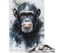 1000 Piece Chimpanzee Ape Artistry Puzzles for Adults Wooden Puzzles Educational Games For Kids 1000pcs (75x50cm)
