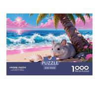 1000 Piece Chinese Hamster Jigsaw Puzzle for Adults Kids - Family-Friendly Brain Teaser, Beach Waves Puzzle, Decoration Gifts 70x50cm/1000pcs