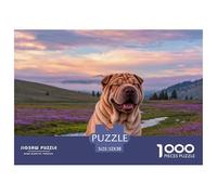 1000 Piece Chinese Shar-Pei Jigsaw Puzzle for Adults - Challenging Brain Teaser, Plateau Meadow Puzzle, Home Decoration Gifts 52x38cm/1000pcs