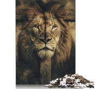 1000 Piece Christian Lion Jigsaw Puzzles for Adult Teenagers Home Educational Games DIY Toys 1000pcs (75x50cm)