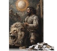 1000 Piece Christian Lion Jigsaw Puzzles for Adults Jigsaw Puzzles Educational Game Challenge Toy 1000pcs (75x50cm)