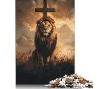 1000 Piece Christian Lion Jigsaw Puzzles for Adults Puzzle Adult Jigsaw Puzzle Home Decoration Puzzle Toys 1000pcs (75x50cm)