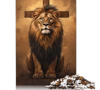 1000 Piece Christian Lion Jigsaw Puzzles for Adults Puzzles for Adults Puzzles Unique Home Decor And Gifts 1000pcs (75x50cm)