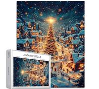1000 Piece Christmas Village Jigsaw Puzzles for Adults and Beginner Christmas Tree Puzzles Xmas Puzzle 20×27 Inches Challenging Family Activity Games Colorful DIY Craft Puzzle for Home Decor Gifts