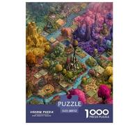 1000 Piece Chromatic City-State Game Puzzle Great Gift for Adults Educational Games Home Decoration Brainteasing Wonderland Kingdom Jigsaw Puzzle for Adults 52x38cm/1000pcs