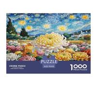 1000 Piece Chrysanthemum Jigsaw Puzzles for Adults Educational Games Jigsaw Puzzle Home Decors for The Whole for Women, Gifts for Men 70x50cm/1000pcs