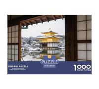 1000 Piece City Landmarks Jigsaw Puzzles Golden Pavilion Temple Challenge High Difficulty for Adults Home Decorations Educational Game Age 12+ for Adults 38x26cm/1000pcs