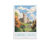1000 Piece Classic Jigsaw Puzzle Cardiff Castle Wales Landscape Challenging Puzzles, Puzzle Game for The Whole for Women, Gifts for Men, Theme 38x52cm