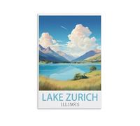 1000 Piece Classic Jigsaw Puzzle，Lake Zurich Illinois Challenging Puzzles, Puzzle Game for The Whole for Women, Gifts for Men, Theme 38x52cm