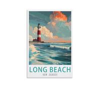1000 Piece Classic Jigsaw Puzzle Long Beach New Jerseys Challenging Puzzles, Puzzle Game for The Whole for Women, Gifts for Men, Theme 38x52cm