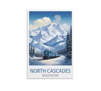 1000 Piece Classic Jigsaw Puzzle，North Cascades Washington Posters Challenging Puzzles, Puzzle Game for The Whole for Women, Gifts for Men, Theme 38x26cm