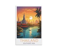 1000 Piece Classic Jigsaw Puzzle Thailand Southeast Asia Poster Challenging Puzzles, Puzzle Game for The Whole for Women, Gifts for Men, Theme 38x52CM