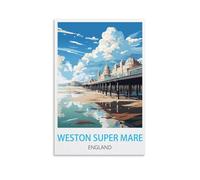 1000 Piece Classic Jigsaw Puzzle Weston Super Mare Englands Challenging Puzzles, Puzzle Game for The Whole for Women, Gifts for Men, Theme 38x52cm