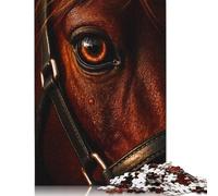 1000 Piece Close-up of A Horses Eye Square Jigsaw Puzzles for Adults & Wooden Puzzles Learning Educational Toys Family Games 1000pcs (75x50cm)