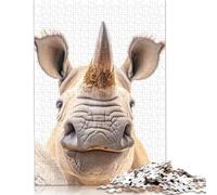 1000 Piece Close-up Rhino Selfie Jigsaw Puzzles for Adults Paper Puzzles for Teenagers Gifts Unique Home Decor And Gifts 1000pcs (75x50cm)