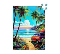 1000-Piece Coastal Cruiser Paradise Wooden Jigsaw Puzzle - Beach House Tropical Summer Puzzle