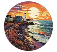 1000 Piece Coastal Lighthouses Jigsaw Puzzles Great Gift for Adults Fun Challenging Home Decoration Brainteasing Seaside Beacon Jigsaw Puzzle for Adults 1000pcs (67.5x67.5cm)
