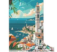 1000 Piece Coastal Mediterranean Jigsaw Puzzle for Adult Teenagers Puzzle for Adults And Teenager for Adults& Teens Age 12 Years Up 1000pcs (75x50cm)