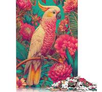 1000 Piece Cockatoo in Tropical Floral Setting Puzzles for Adults & Wooden Puzzles Educational Puzzle Family Game 1000pcs (75x50cm)