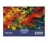 1000 Piece Colored Building Blocks Jigsaw Puzzles for Adults Gifts Fun Challenging Home Decoration Abstract Style Brainteasing Jigsaw Puzzle for Adults And Kids 70x50cm/1000pcs