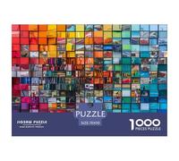 1000 Piece Colored Building Blocks Jigsaw Puzzles Great Gift for Adults Challenging Games Home Decoration Abstract Style Jigsaw Puzzle for Women Men Adult 70x50cm/1000pcs