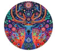 1000 Piece Colored Elk Jigsaw Puzzles Great Gift for Adults Challenging Games Home Decoration Wildlife Jigsaw Puzzle for Women Men Adult 1000pcs (67.5x67.5cm)