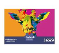 1000 Piece Colored Giraffe Game Puzzle Great Gift for Adults Educational Games Home Decoration Brainteasing Wildlife Jigsaw Puzzle for Adults 38x26cm/1000pcs
