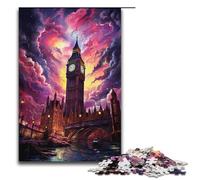 1000 Piece Colorful A Large Bell Tower Above The City Jigsaw Puzzle Fun Jigsaw Puzzle for The Family Great Gift for Anime Fans 1000 Pieces Adult Gift