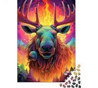 1000 Piece Colorful Art Elk Jigsaw Puzzles for Adults Paper Puzzles for Teenagers Gifts Unique Home Decor And Gifts 1000pcs (38x26cm)