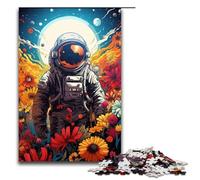 1000 Piece Colorful Astronaut Among Flowers Jigsaw Puzzle Fun Jigsaw Puzzle for The Family Great Gift for Anime Fans 1000 Pieces Adult Gift
