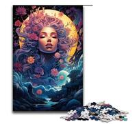 1000 Piece Colorful Beautiful Moonlight Goddess Jigsaw Puzzle Fun Jigsaw Puzzle for The Family Great Gift for Anime Fans 1000 Pieces Adult Gift