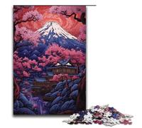 1000 Piece Colorful Beautiful Night View of Mount Fuji Jigsaw Puzzle Fun Jigsaw Puzzle for The Family Great Gift for Anime Fans 1000 Pieces Adult Gift