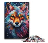 1000 Piece Colorful Bizarre Colorful Fox Jigsaw Puzzle Fun Jigsaw Puzzle for The Family Great Gift for Anime Fans 1000 Pieces Adult Gift