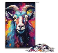 1000 Piece Colorful Bizarre Colorful Goat Jigsaw Puzzle Fun Jigsaw Puzzle for The Family Great Gift for Anime Fans 1000 Pieces Adult Gift