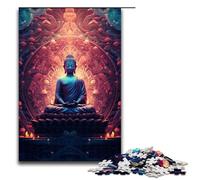 1000 Piece Colorful Buddha Statue Puzzles Gifts Jigsaw for Adults Christmas Wishlist with Santa Claus for Teenager Age 14 Up 75x50cm