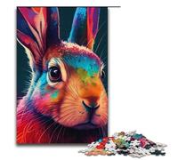 1000 Piece Colorful Bunny Colorful Jigsaw Puzzle Fun Jigsaw Puzzle for The Family Great Gift for Anime Fans 1000 Pieces Adult Gift