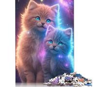 1000 Piece Colorful Cat Brothers Square Puzzle for Adults Wooden Puzzles Educational Puzzle Family Game 1000pcs (75x50cm)