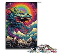 1000 Piece Colorful Chinese Dragon Jigsaw Puzzle Fun Jigsaw Puzzle for The Family Great Gift for Anime Fans 1000 Pieces Adult Gift