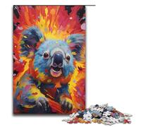 1000 Piece Colorful Colorful Drawing Koala Jigsaw Puzzle Fun Jigsaw Puzzle for The Family Great Gift for Anime Fans 1000 Pieces Adult Gift