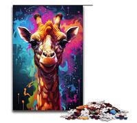 1000 Piece Colorful Colorful Psychedelic Fantasy Giraffe Jigsaw Puzzle, Fun Jigsaw Puzzle for The Family, Great Gift for Anime Fans 1000 Pieces Adult Gift,