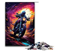 1000 Piece Colorful Colorful Psychedelic Fantasy Motorcycle Jigsaw Puzzle, Fun Jigsaw Puzzle for The Family, Great Gift for Anime Fans 1000 Pieces Adult Gift,