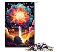 1000 Piece Colorful Colorful Psychedelic Fireworks Jigsaw Puzzle, Fun Jigsaw Puzzle for The Family, Great Gift for Anime Fans 1000 Pieces Adult Gift,