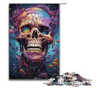 1000 Piece Colorful Colorful Psychedelic Painting Skeleton Jigsaw Puzzle, Fun Jigsaw Puzzle for The Family, Great Gift for Anime Fans 1000 Pieces Adult Gift,